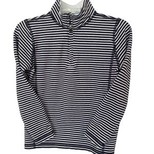 Crewcuts Boys performance blue white striped‎ 1/4 zip pullover sz S 6-7 stetchy